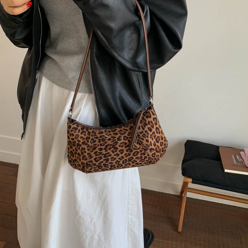 复古小众豹纹包包女式2025秋冬新款休闲通勤单肩包慵懒风斜挎小包|undefined