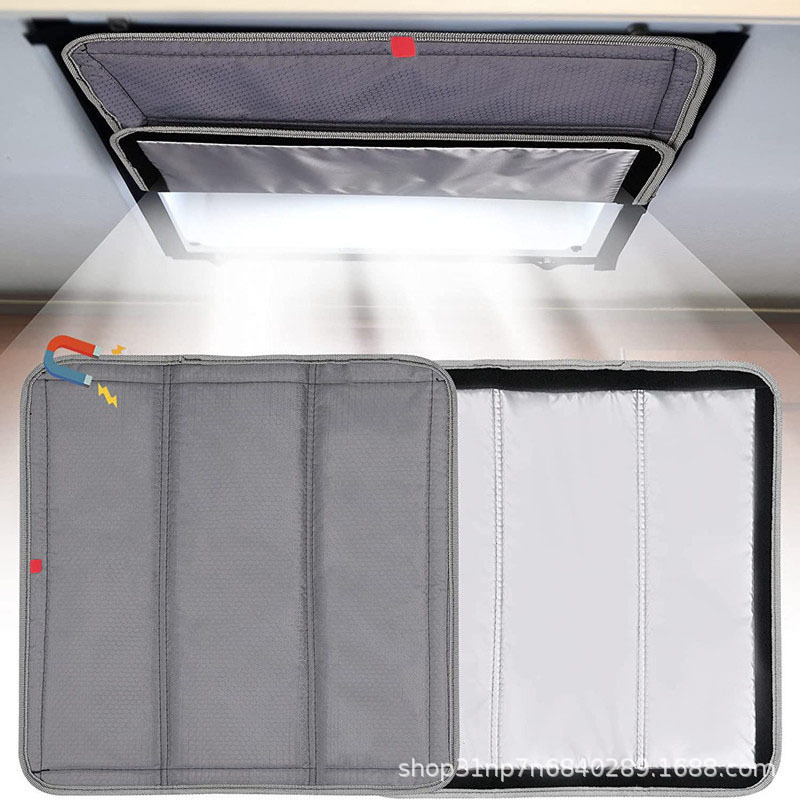 Magnetic attraction type RV sunroof sun visor foldable RV roof cooling pad aluminum film reflective sun visor blackout pad