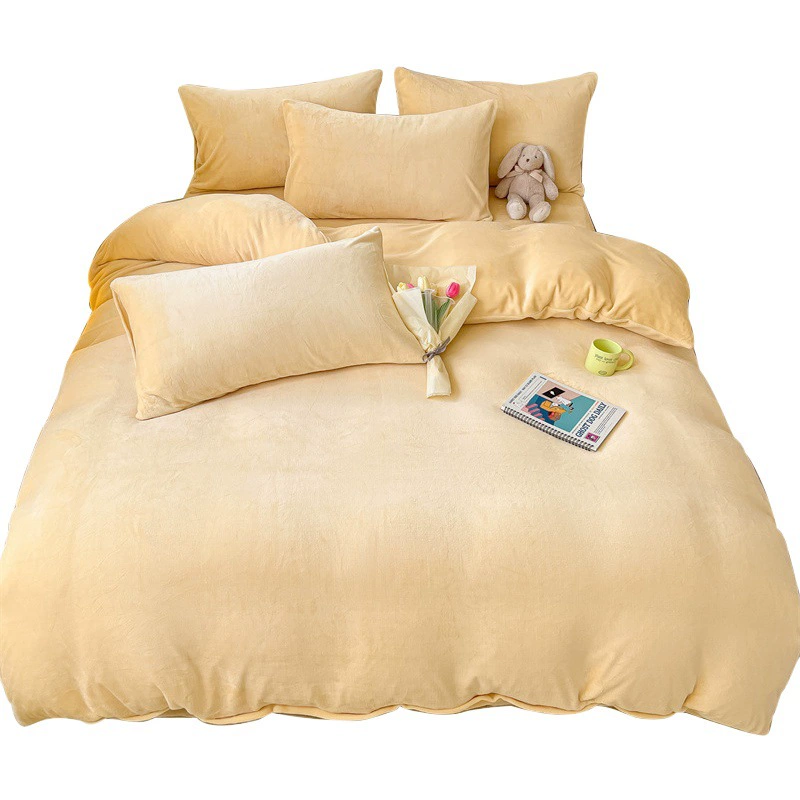 Молочный бархатный пододеяльник Цельный кусок Зимнее утолщенное Коралловое бархатное пододеяльник Один продукт Бытовое двойное Фланелевое пододеяльник оптом