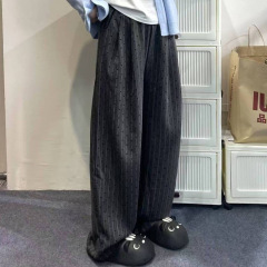 爱心阔腿裤女春夏显瘦垂感宽松直筒休闲裤子