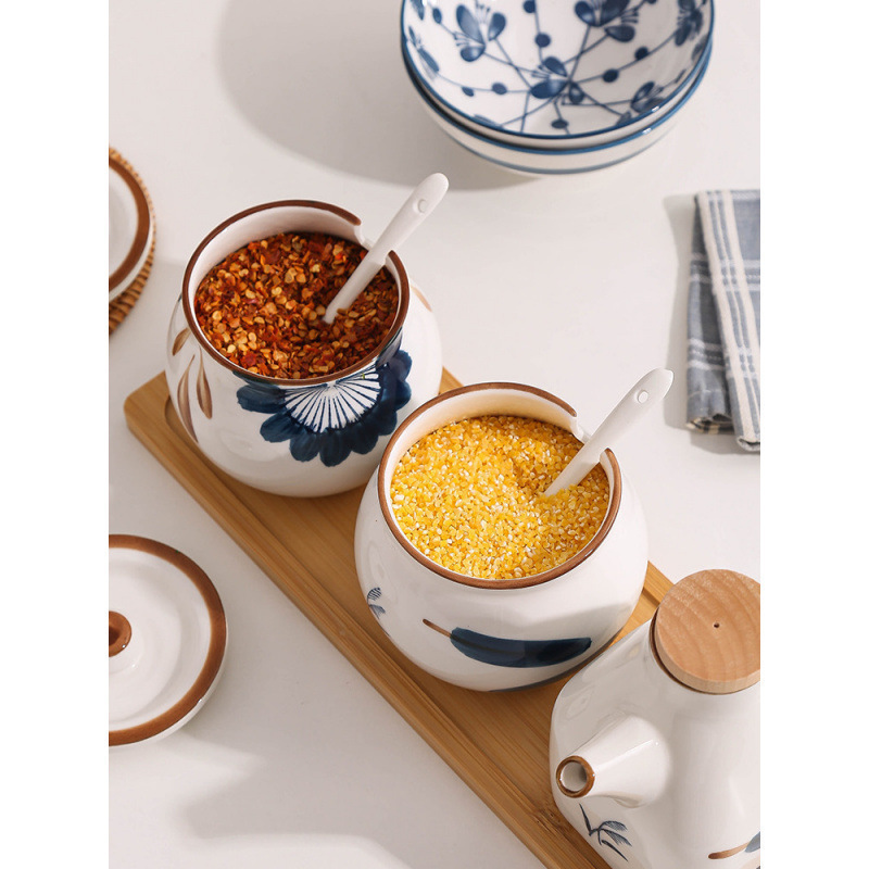 缶セラミックラー油箱オイルボトル和風蓋付き家庭用調味料キッチン調味料瓶調味料ボックス塩瓶チキンエッセンス|undefined