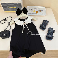 Korean children's clothing girls' dress summer 2025 new fashionable small fragrance vest skirt baby girl princess skirt