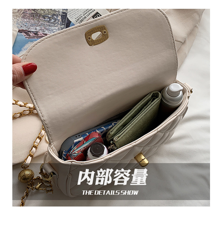 Fashion Rhombic Chain Solid Color Shoulder Messenger Small Square Bag display picture 30