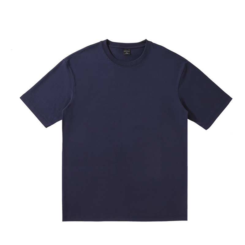 240G 65% de algodón 35% de poliéster camiseta transfronteriza hombro caída camiseta de hombre de manga corta suelta marca de moda personalizada