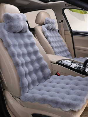 Wool pad, New Car Seat Cushion, Bubble Velvet - main-driver-single-seat-1-cushion-1-backrest-1-headrest-bubble-velvet-high-density-gray