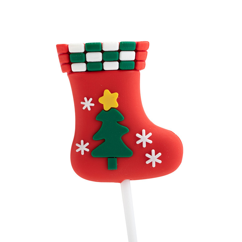 2024 decoración de pastel de Navidad árbol de Navidad anillo de césped pegamento suave Santa Claus decoración de copo de nieve plug-in de Navidad