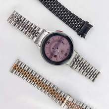 外贸品质适用三星手表表带Samsung Watch 6/5/4月牙五株金属表带