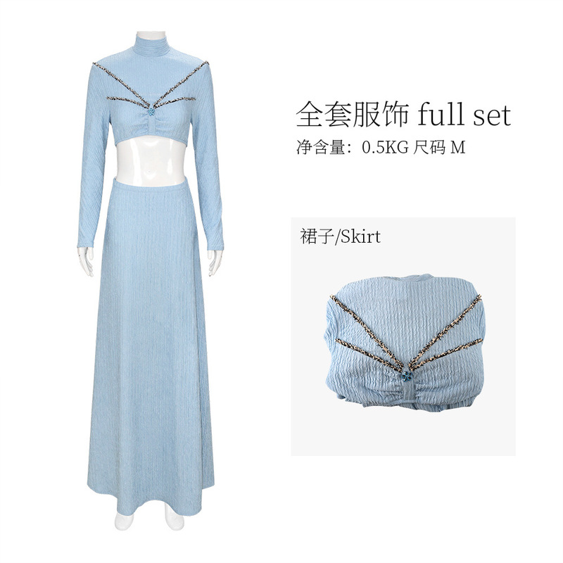 星球大战帕德梅·阿米达拉蓝色礼服连衣裙cospla万圣狂欢表演服饰|undefined
