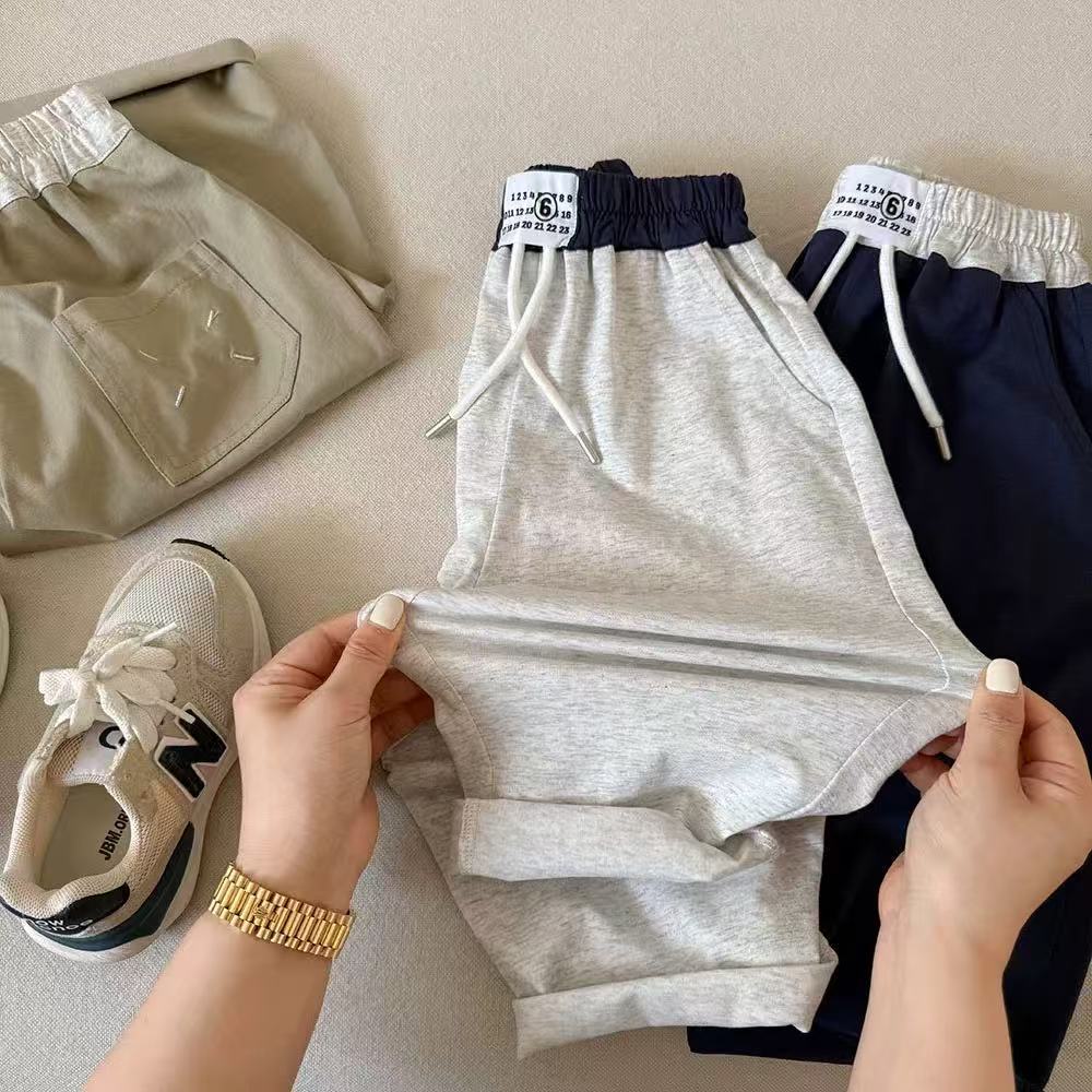 2025 Summer New Style Thin Children's Straight Leg Pants Boys Casual Pants Loose Large Children's Trousers Stylish Fashion Trendy