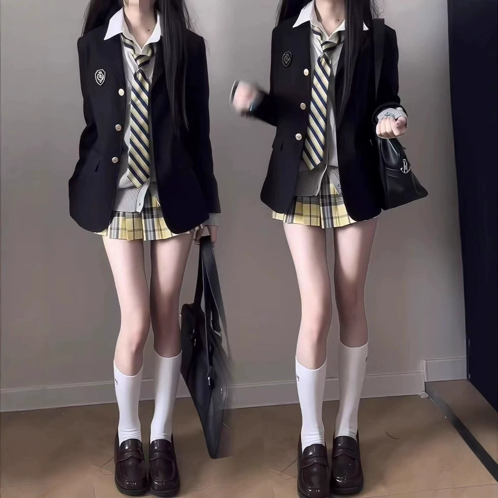 Jk униформа костюм костюм юбка кардиган полный набор весна, лето, осень и зима