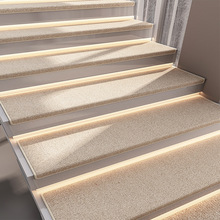 纯色简约楼梯踏步垫复式实木脚垫免胶自粘防滑家用地毯旋转加厚灰