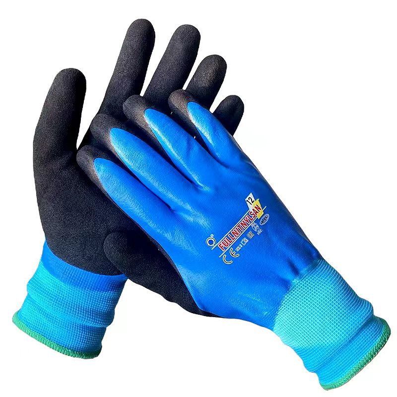 Guantes de Protección Laboral, Guantes de Espuma de Látex de Caucho para Neumáticos, Resistentes al Desgaste, Antideslizantes, Guantes de Protección Laboral para Obras de Construcción al por Mayor