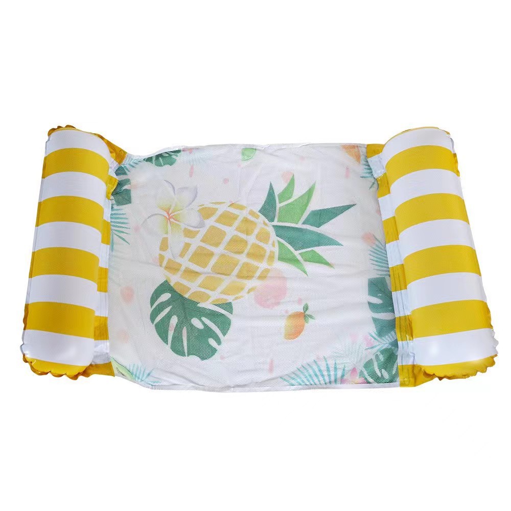 Inventario de PVC infláble impresión de agua flotante piscina flotante tela de suspensión infláble cama flotante plegable rayas sillón