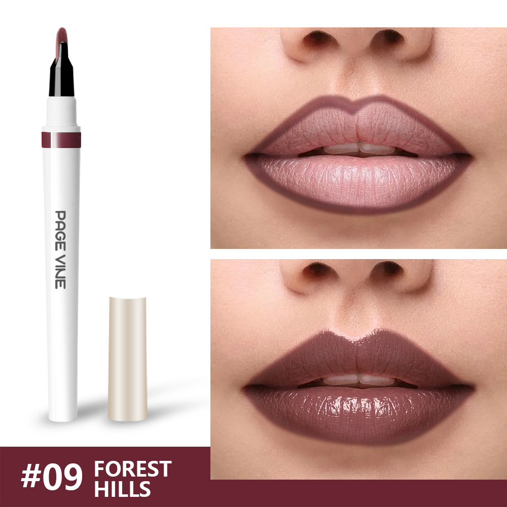 Lípido labial de maquillaje transfronterizo 2 - en - 1 lipstick impermeable y duradero, lipstick líquido de lipstick