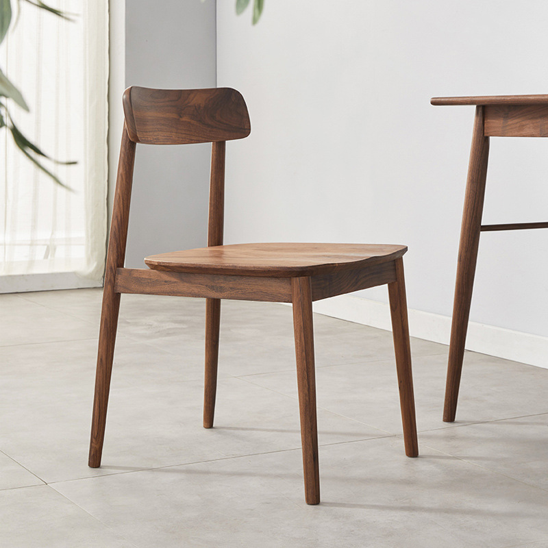 North American Black Walnut Wood Dining Chair Solid Wood Dining Chair Nordic Japanese Small House Plan Dining Furniture Modern Minimalist