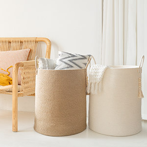 Goodpick White Nursery Basket with Handles