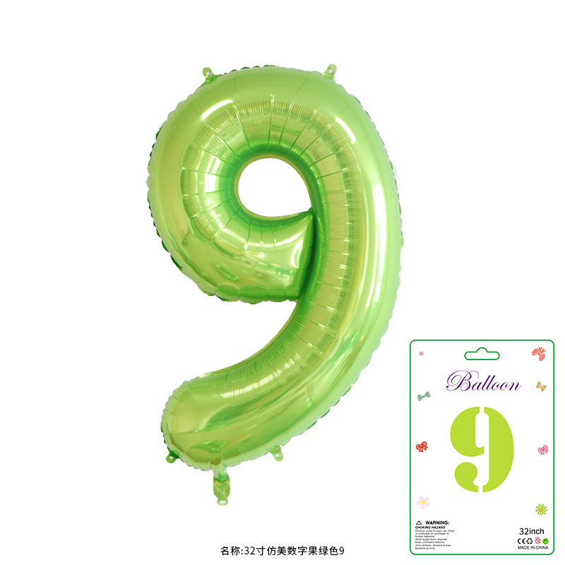 32寸卡装美版数字0到9气球儿童生日派对装饰婚庆婚房布置数字气球|undefined