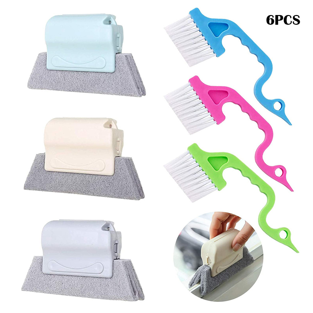 跨境6件套窗口凹清洁刷清洁工具窗滑道和缝隙可拆卸窗轨清洁刷