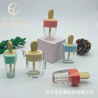 厂家直供网红卡通雪糕唇釉瓶唇彩瓶空瓶透明冰淇淋雪糕化妆品包材