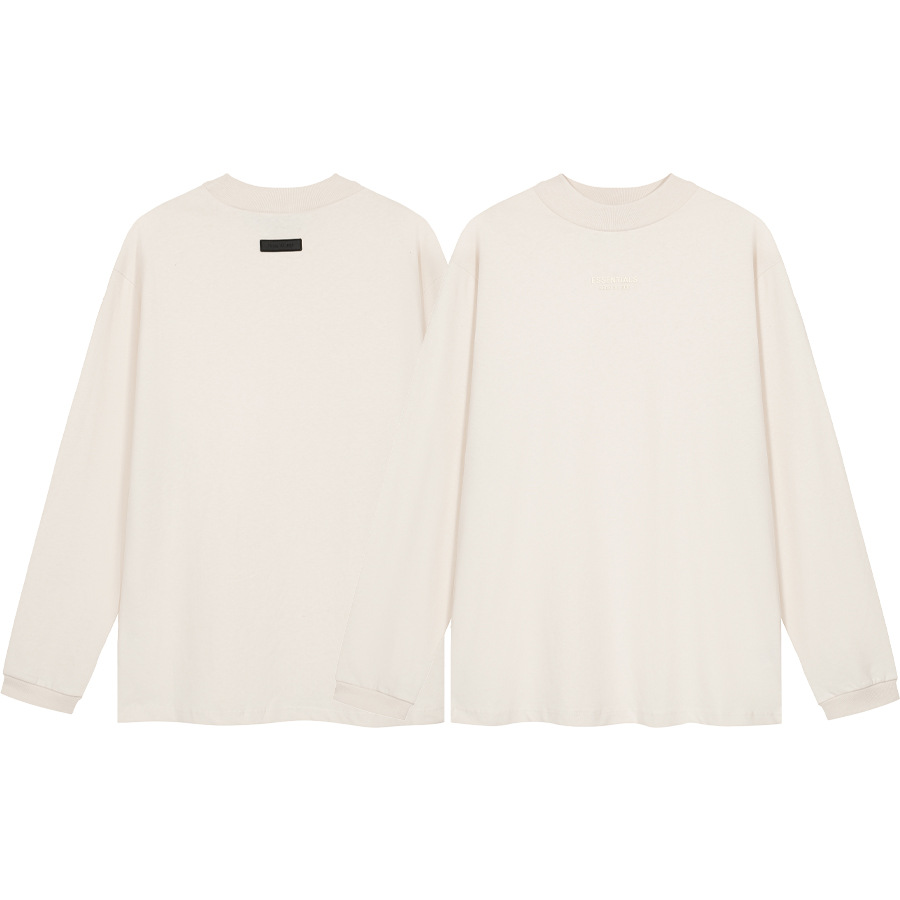 FOG 23FW nueva serie de manga larga Camiseta ESSENTIALS pecho pequeño Logotipo de silicona de los hombres de manga larga suelta