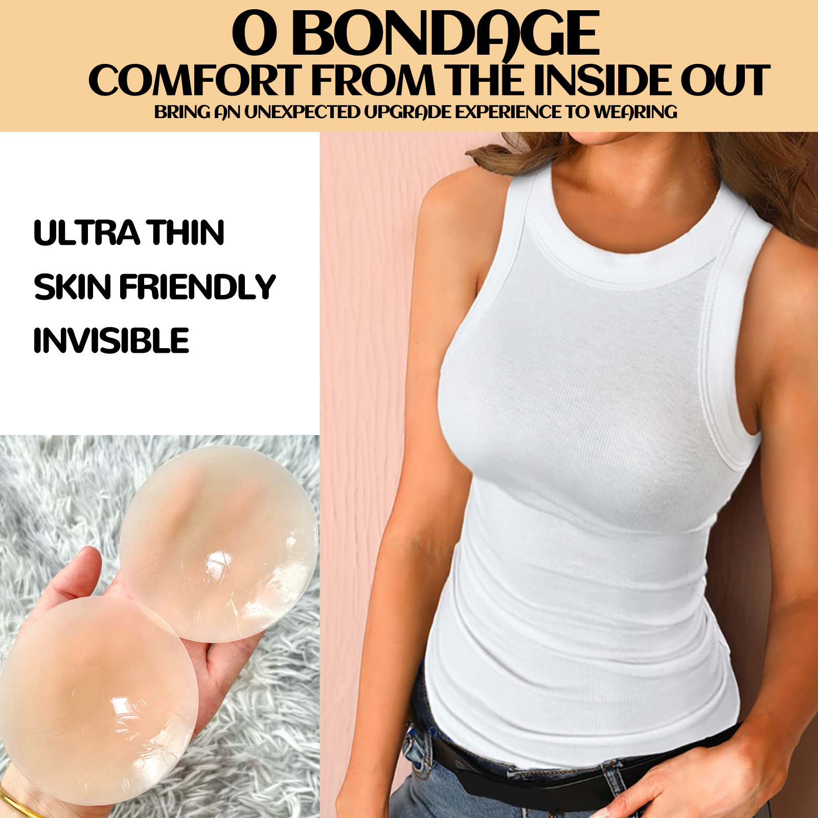 EELHOE silicone point chest patch with no trace, breathable, and converging anti protrusion points to_voghion.com