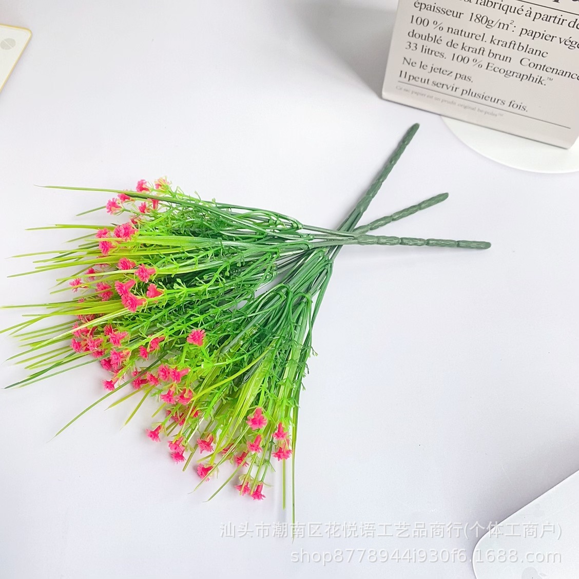 Jarrón de plástico ramo de aliento de bebé flor simulada de rosa pequeña flor falsa decorativa jardinera exterior decoración floral simulada