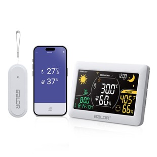 Wifi Color Screen Weather Station with Thermohygrometer Barometric Pressure Weather Forecast Clock