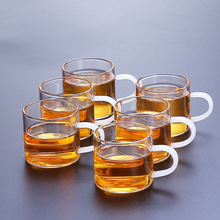 玻璃小茶杯带把品杯透明品茗杯子功夫茶具套装加厚小品茗杯批发