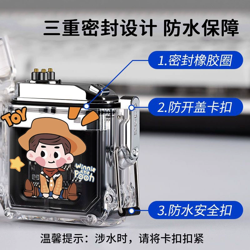 Мужская креативная модная дуговая зарядная зажигалка si Kuromi mecha модная прозрачная водонепроницаемая зажигалка Lightyear