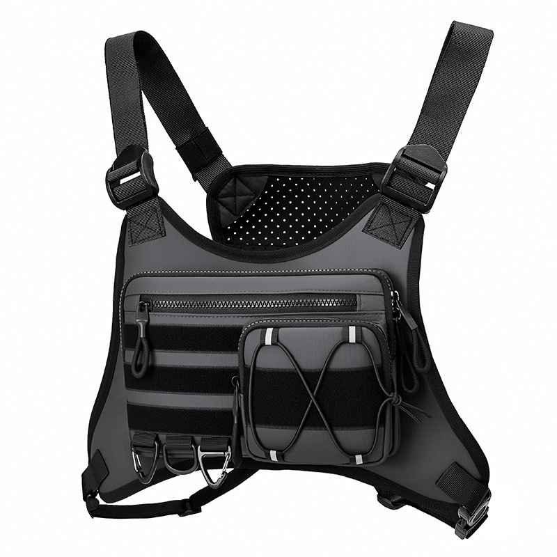 Cross-Border New Sports Tactical Vest Chest Bag Outdoor Leisure Reflective Cycling Adjustable Breathable Chest Vest Vest