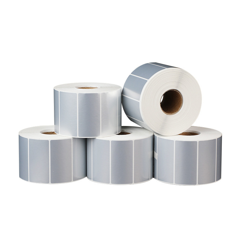 Matte silver adhesive sticker Waterproof high temperature resistant silver Non-rotten label Silver Dragon PET bar code label paper