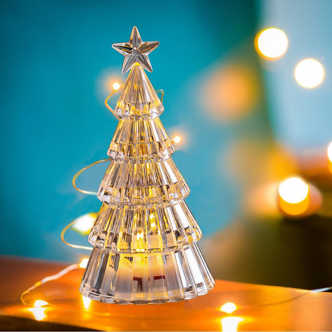 Decoraciones de Navidad mini luminosa cristal árbol de Navidad decoración de mesa creativa transfronteriza luz de regalo de Navidad para niños