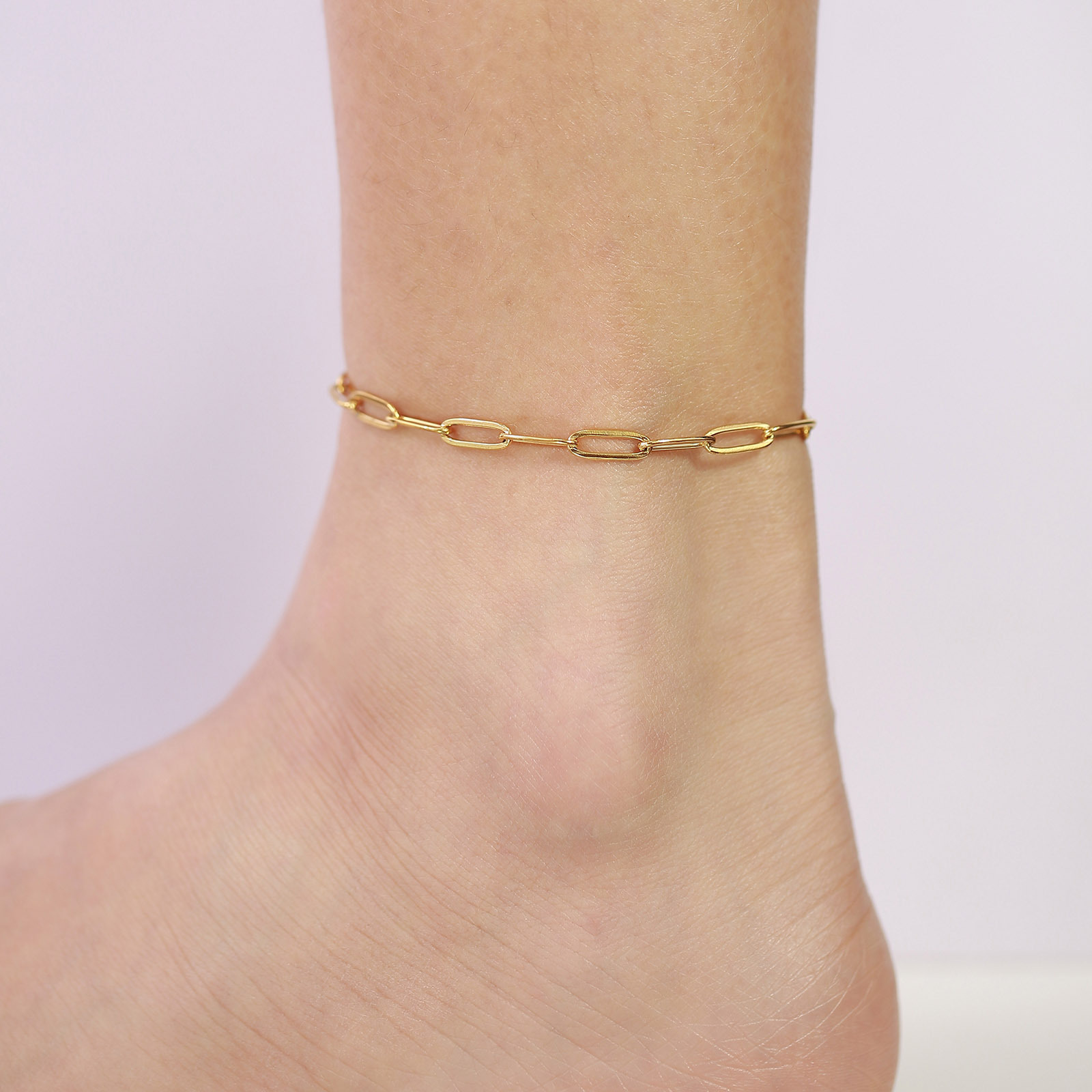 Women'S Gender Wholesale Jewelry Fashion Geometric 201 Stainless Steel Gold Plated Anklet