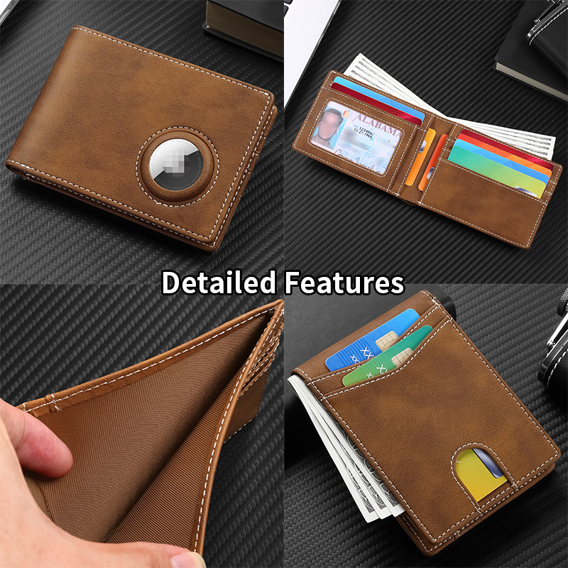 Cartera de airtag ultrafina de fibra de carbono para hombre de Amazon, bolsa de dinero explosiva, billetera de posicionamiento de Apple, multicolor para hombre
