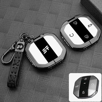 Car Metal Full Cover Shell – Static Rod/Key Bag - exclusively-for-jietu-bright-gun-whiteblack-braided-rope-buckle