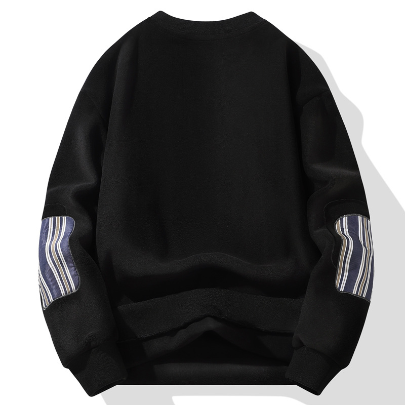 Fleece-Lined Sweatshirt Men, New Thickened Youth Warm Top, Winter Loose Base Shirt For Men_voghion.com