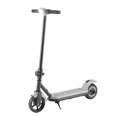 Cross-Border 6.5inch Foldable Children's Electric Scooter with Music and Flashing Lights, Aluminum Alloy Two-Wheeled Scooter for Outdoor Use (Qatlanan elektrik skuterlər) - white
