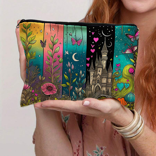 Amazon cross-border new creative storage bag zipper bag canvas makeup bag beauty tool storage bag canvas bag