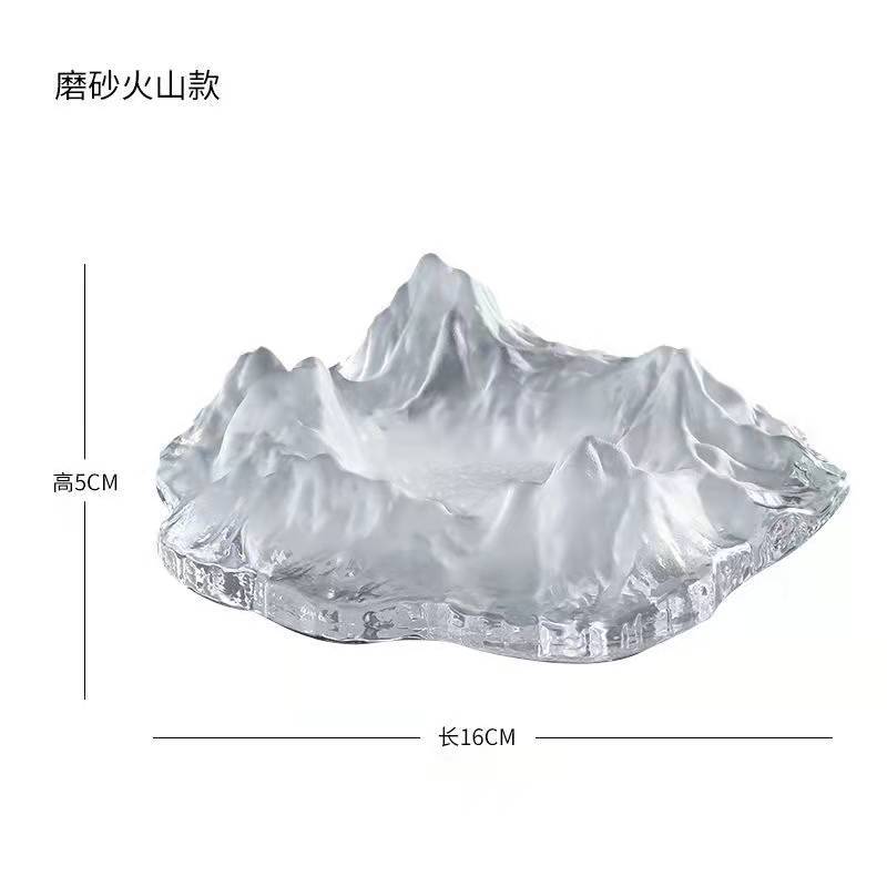 (2개) 고급 유리 재떨이 홈 선물 거실 높은 가치 창조적 인 개인화 된 패션 복고풍 가벼운 고급 유리 빙산