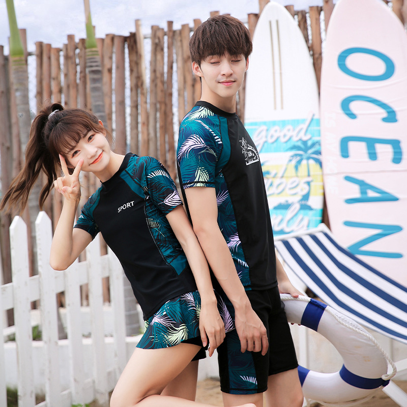 New Couple Swimwear Women's Split Skirt Men's Split Pants AliExpress Amazon Hot Size