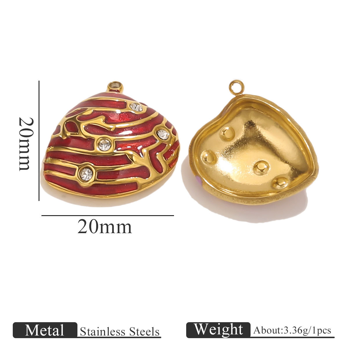 Acero inoxidable vacío de color goteo punto de perforación conchas colgante DIY joyas collar accesorios de pulsera al por mayor