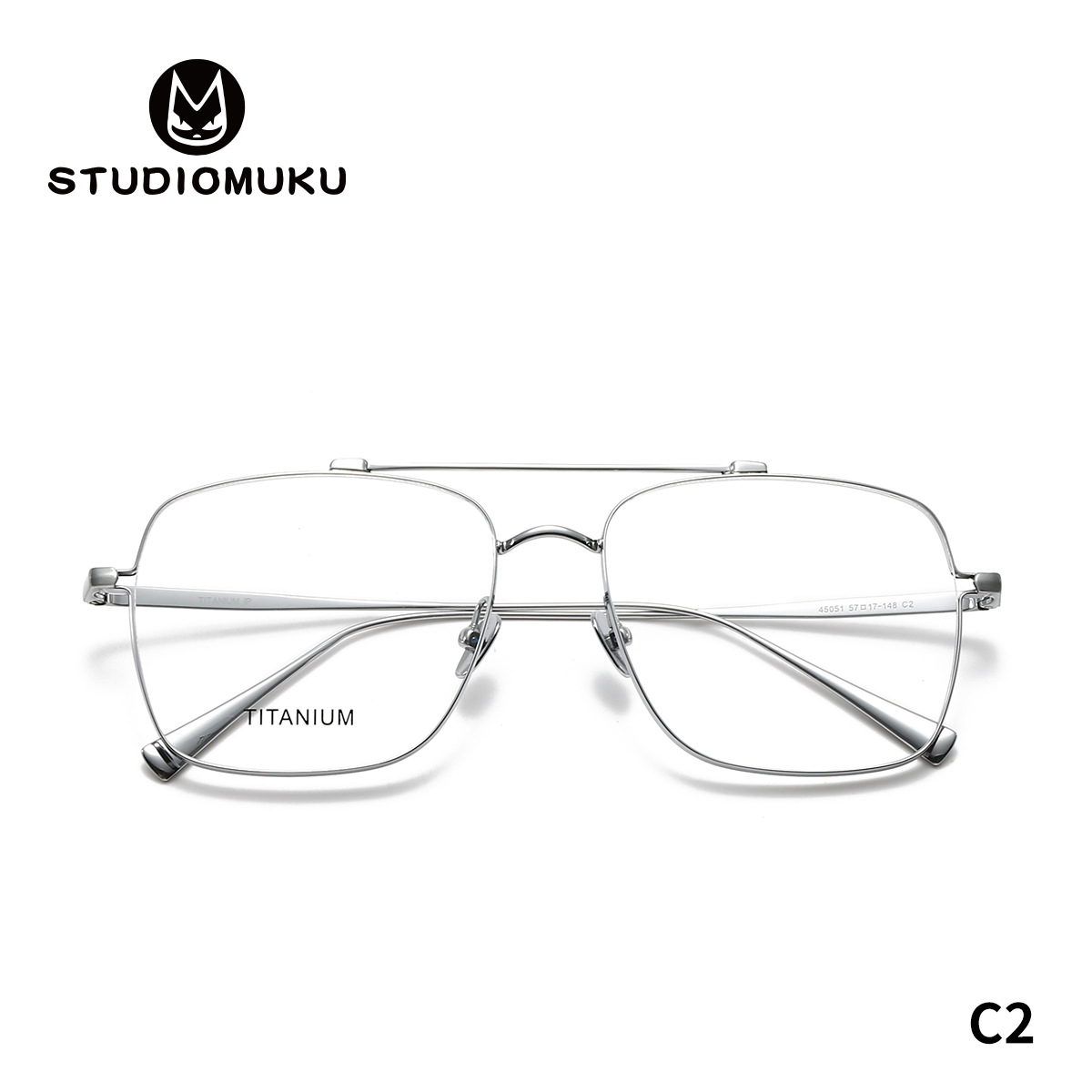 Gafas de madera STUDIOMUKU Marco de gafas de piloto Marco de gafas especial Marco de gafas retro pequeño y delgado
