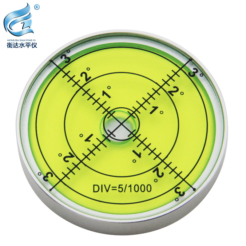 Nivel de Burbuja Circular de Metal 60x10mm de Alta Precisión Multidireccional