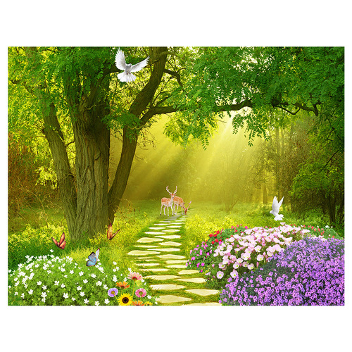 Wholesale stickers 3D landscape wall stickers sofa TV background wall nature living room wall decoration landscape painting