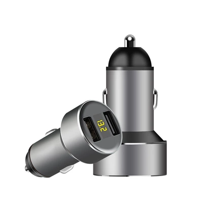 Car charger 5V2.4A multifunctional Mobil şarj cihazları - grey