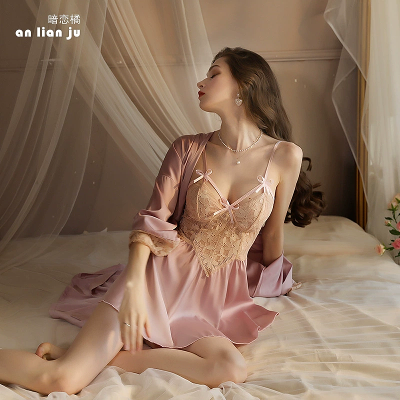 菲韵 Sexy pijama, long-sleeve, bathrobe, V-neckline, wholesale