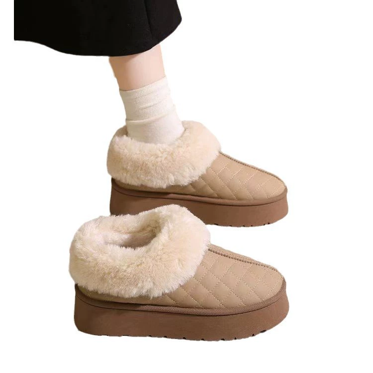Keep warm fleece non-slip low boots platform, shoes
