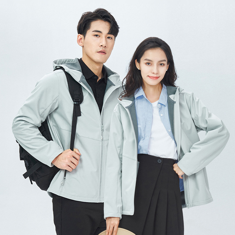 Outdoor Camping Soft Shell Men's fleece-lined Thickened Windproof Warm Hooded Single Layer Jacket Women's Waterproof Top Customized Outdoor Camping Soft Shell Men's fleece-lined Thickened Windproof Warm Hooded Single Layer Jacket Women's Waterproof Top Customized