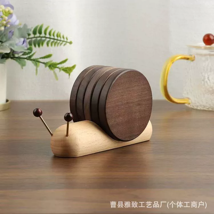 Подставка для виноградной лозы из черного ореха, мультяшная милая подставка для стола для гостиной, украшения, поднос из цельного дерева, изоляционная подставка, подставка для муравьев