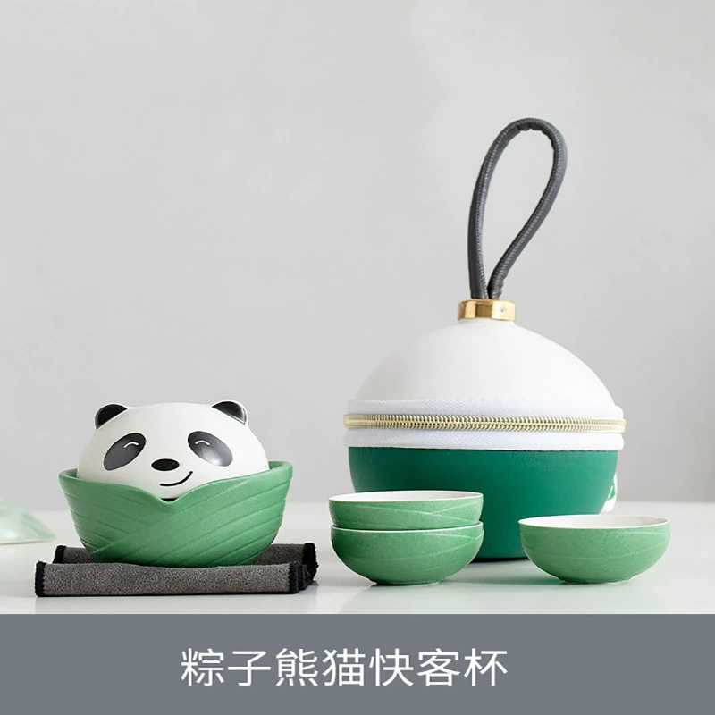 Tea set for traveling, Birthday gift, panda
